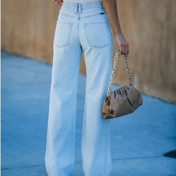 New Kan Can Wide Leg Light Wash High Waist Button Fly Jeans 90s Sz. 25 Last One! - Picture 4 of 9